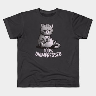 100% Unimpressed Cute Funny Cat Gift Kids T-Shirt